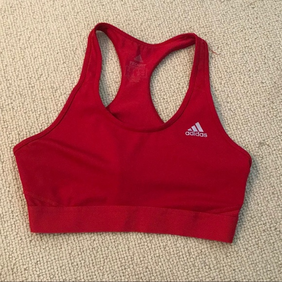 red adidas sports bra